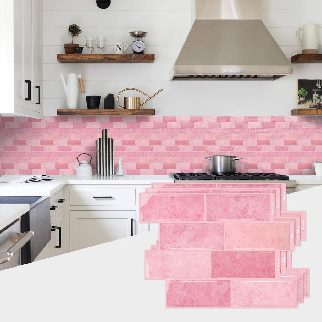 3D self-adhesive wall stickers, waterproof and easy to clean, suitable for kitchen, bathroom, living room, dining room, etc.