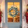 3D 30cm Spring Flocked Ear Leaf Wreath Christmas Decoration Door Hanging Home Wall Hanging Wreath