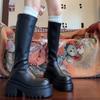 Platform Thick Bottom Women High Boot Fashion Slip On Shoes Autumn Winter Height Increase Women's Knight Booties