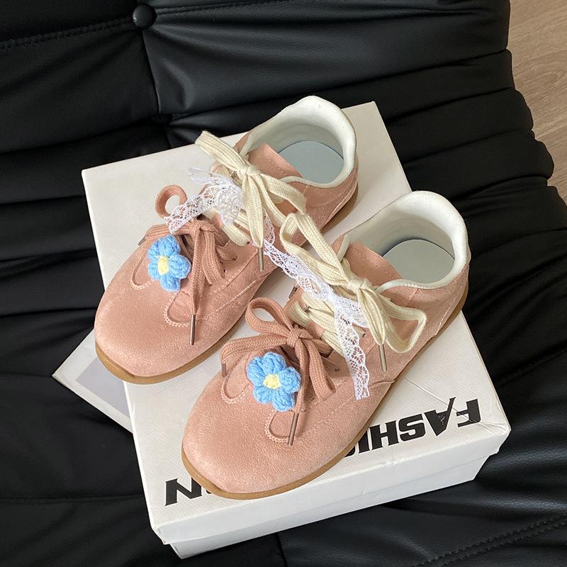 Fairy wear! Korean version of lace-up German training shoes loafers Internet celebrity ins casual women's shoes with skirts Princess shoes