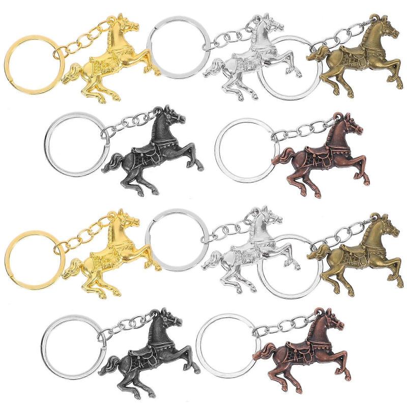 Horse Keychain Metal Key Chain for Home Use 10Pcs with Zodiac