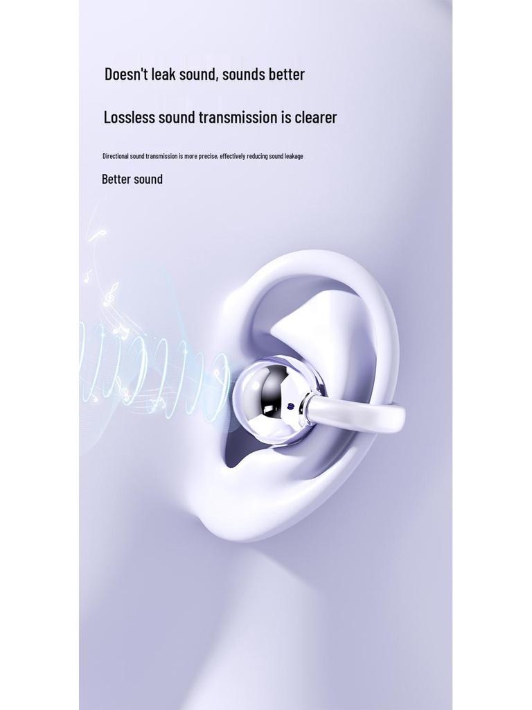 2025 Air Conduction Bluetooth Earphones: Clip-On, Long Battery, High-Fidelity Sound, Noise Reduction for Sports.