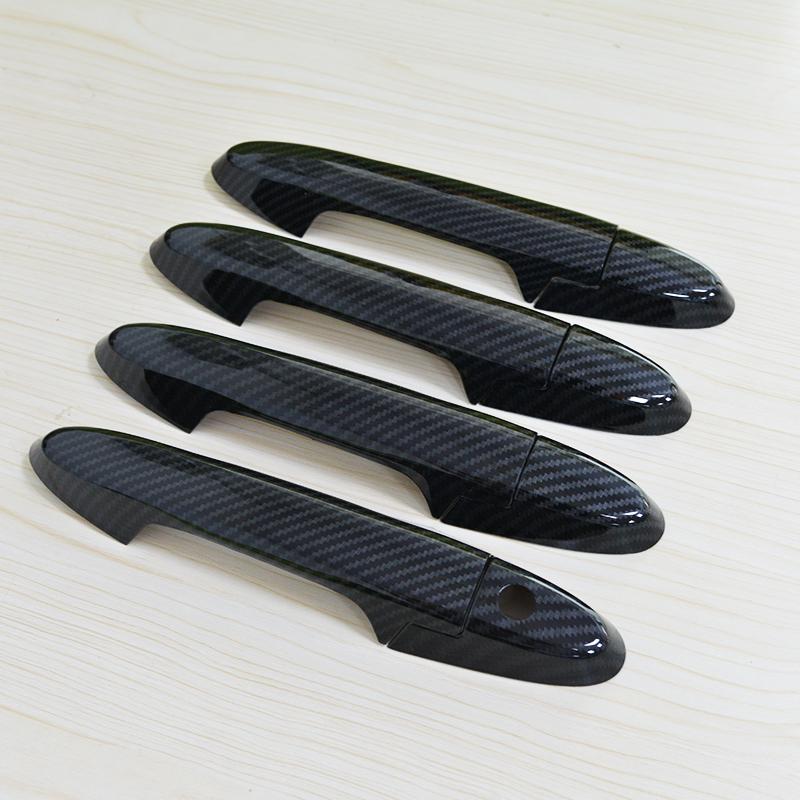 For Honda CITY 2015- Honda Ballade Grace Black Carbon Fiber pattern Door Handle Cover Bezel Trim 2016 2017 2018