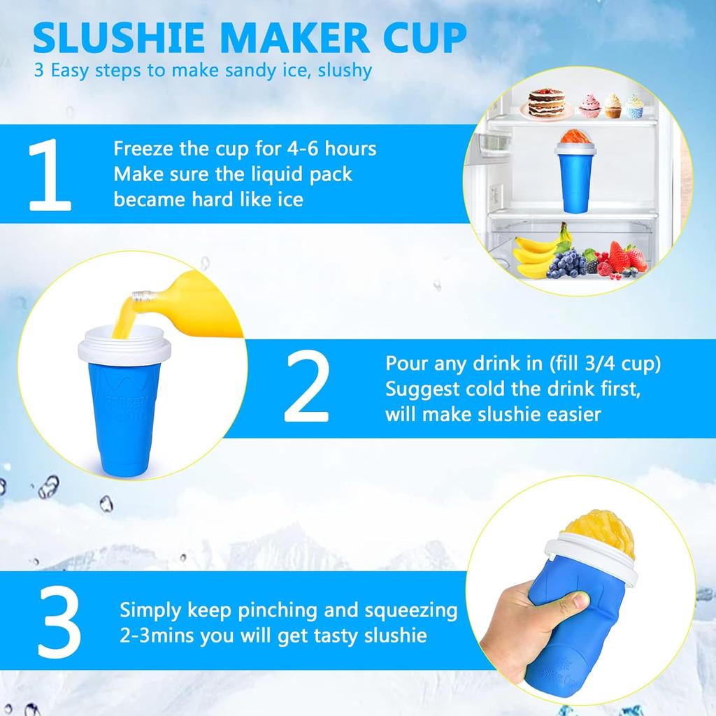 Color Land Slushy Cup, TIK TOK Slushie Maker Cup Frozen Magic Squeeze Cup, Ice Cream Maker Cup, Cool Stuff Trending Tiktok Items Homemade DIY Cool