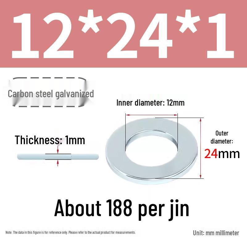 Oversized Thickened Galvanized Iron Flat Washer M2M3456810-M6