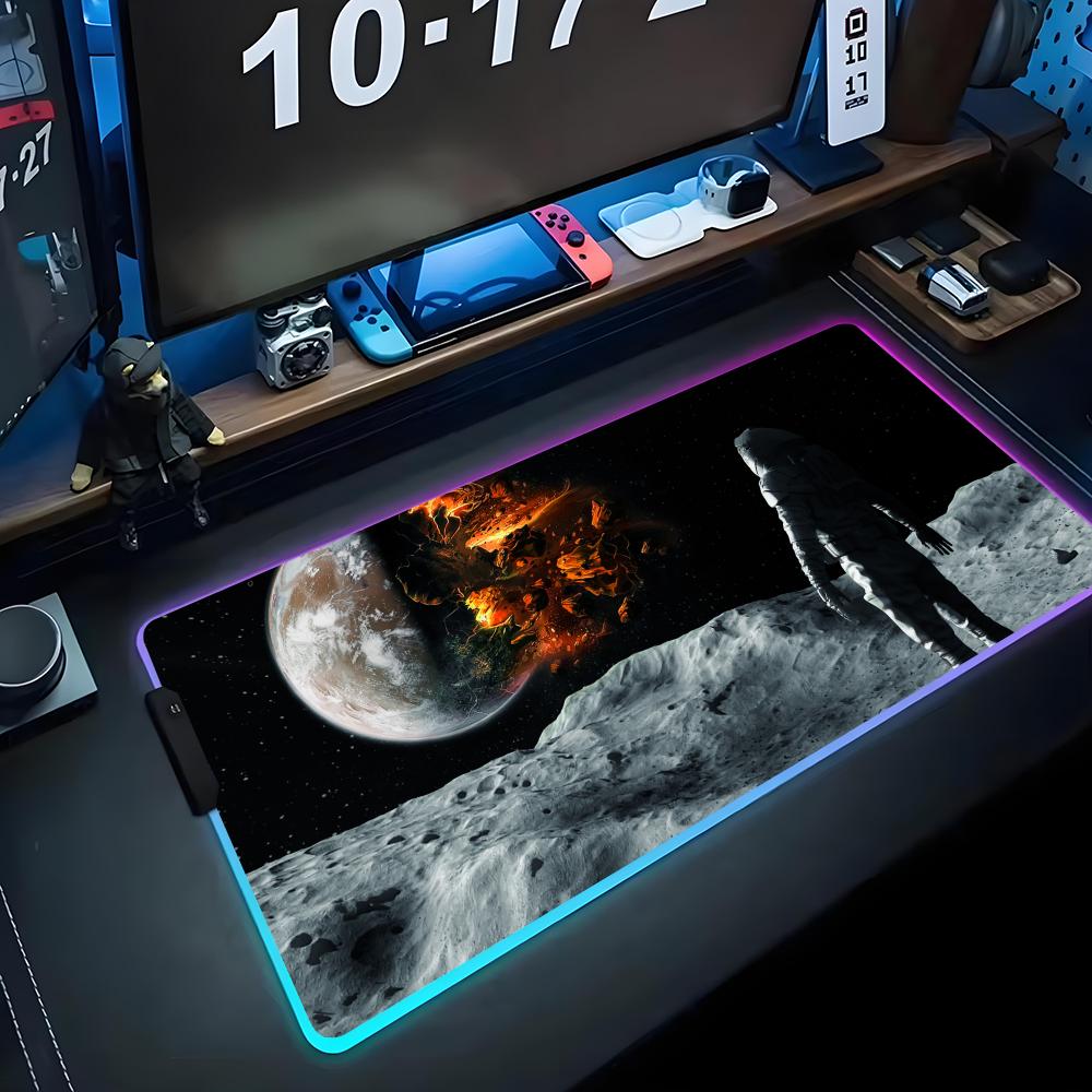 space astronaut Mouse Pad RGB Gaming Mousepad Big LED Pad PC Desk Mat Luminous Mouse Pad Large Keyboard Mats Table Rug With