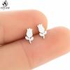 Bohemia Plant Stainless Steel Earrings Women Apple Cherry Leaf Mushroom Flower Stud Earring Piercing Jewelry