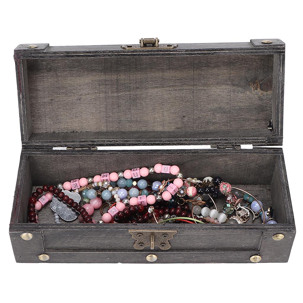 Retro Úložný box Náhrdelník Šperky Vintage Úložný box Fotografické rekvizity Dřevěný kufřík