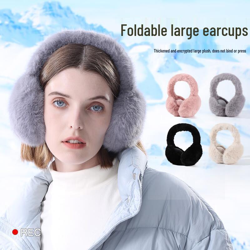 Guteng Women's Warm Faux Rabbit Fur Foldable Earmuffs (3-Pack)