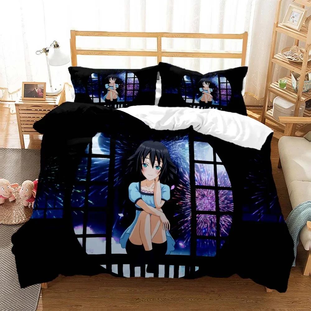 Steins; Gate Digital Printed Polyester Bedding Set for Boys and Girls Three Piece Comfortable Soft Couple Gift Bedding Set