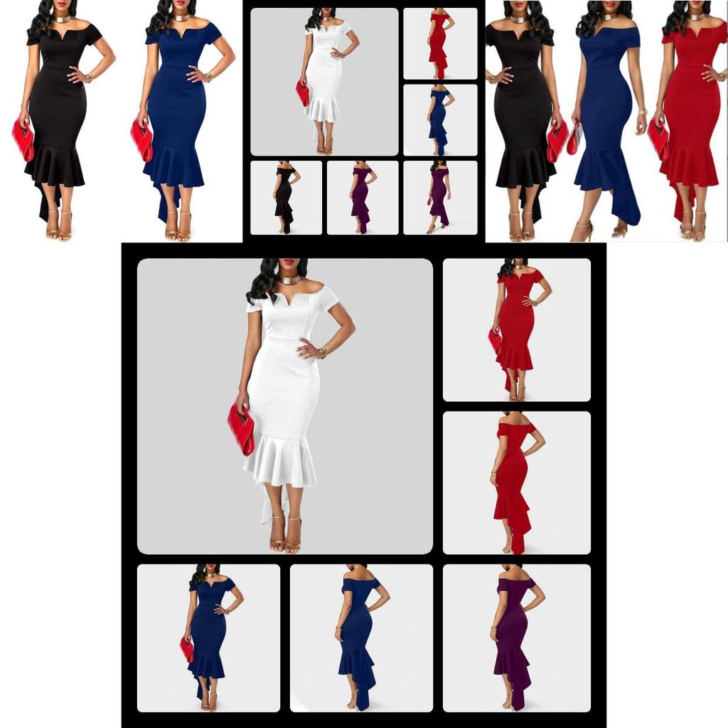 Elegant 2023 Autumn Fashion Women's V Neck Off Shoulder Short Sleeve A Line Dress