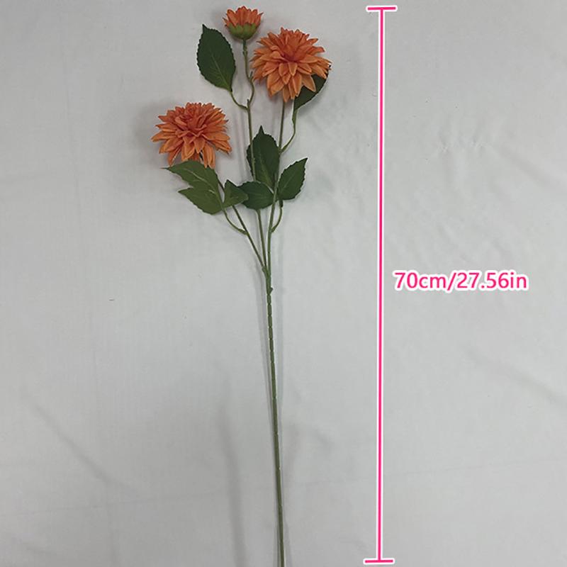 Lifelike Artificial Flower With 3 Heads Long Branch Silk Flower For Home Wedding Birthday Party Bedroom Decoration