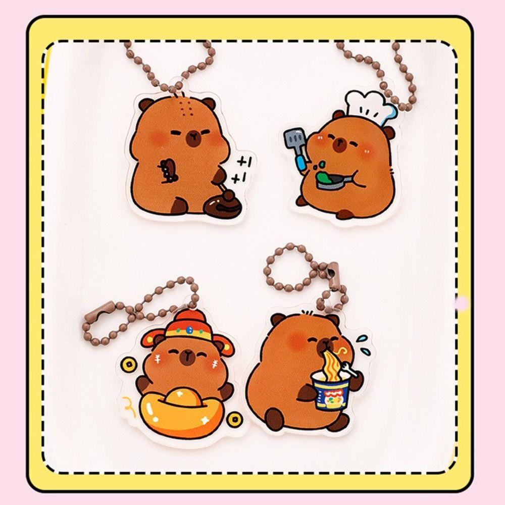 Cute Capybara Keychain Pendant Acrylic Keychain Decoration Lover Gift Acrylic Keychain  for Girl