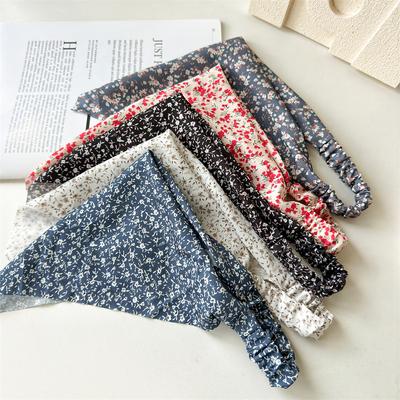 New Floral, Light and Fresh Fabric Triangular Handbag Hair Band Women's Elastic Band High-elasticity Square Scarf