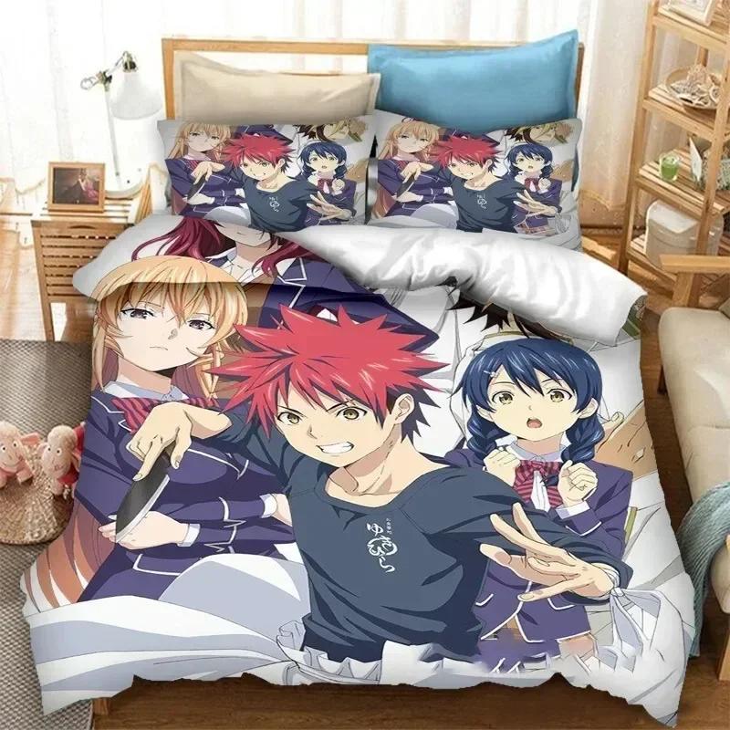 Top 3D Anime Food Wars Shokugeki No Soma Printed Bedding Duvet Cover Set Soft and Comfortable Perfect Children Room Decoration