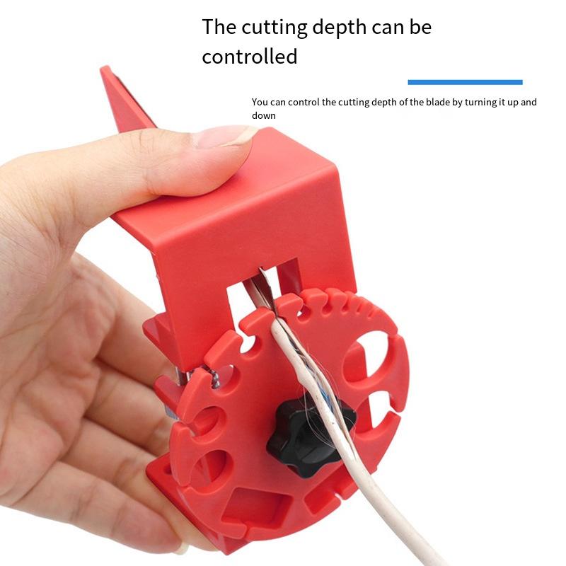 1PC Cable Stripper, Manual Quick Stripper, Adjustable Handheld Wire Stripper, Plastic Skin Rubber Material Outer Skin Peeling