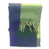 Women's Fashion Long Shawl Big Grid Winter Warm Lattice Large Scarf Blue-Green