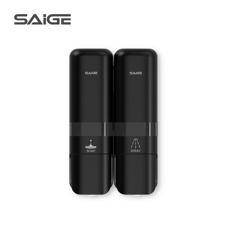 Saige Hotel Bathroom 250ml*2 ABS Plastic Wall Mounted Manual Soap Dispenser