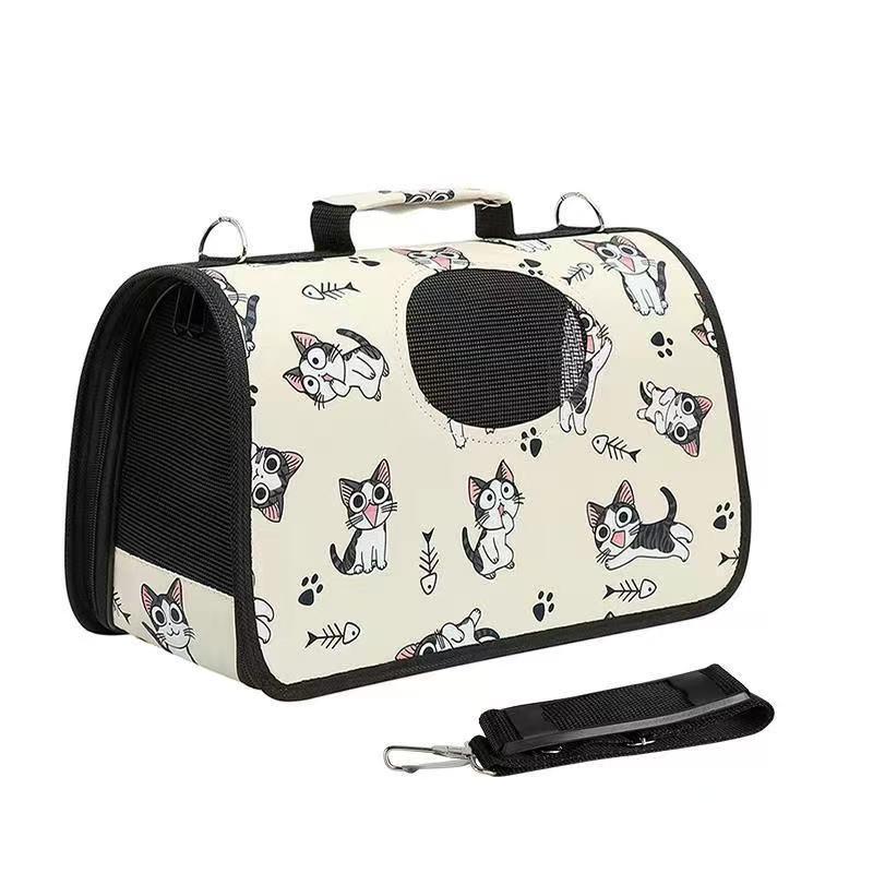 Multi-Color Portable Cat Backpack - Breathable, Foldable, Large Space, Single Shoulder Design for Travel