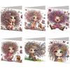 6pcs DIY Rhinestone Diamond Art Mosaic Postcards Diamond Art Greeting Cards for Xmas Birthdays Thanksgiving & Special Occasion