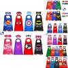 Set of 10 Reversible Capes with Matching Masks for Kids Superhero Role Play Costume Accessories for Dress Up and Themed Parties