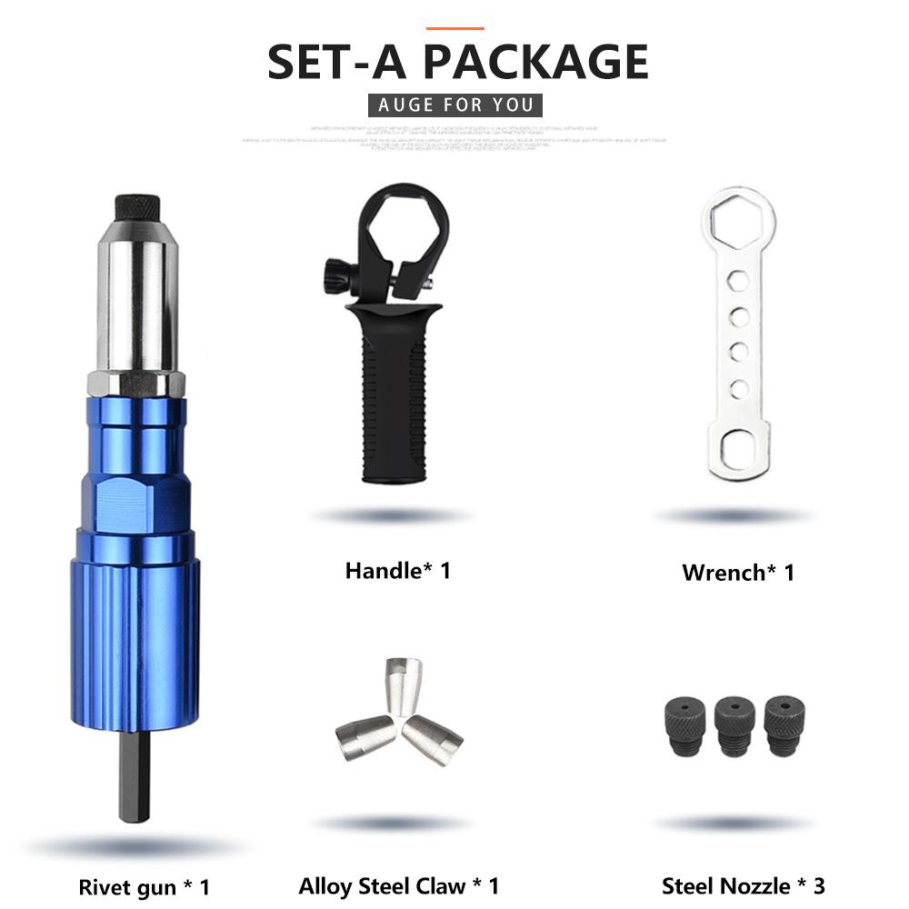 Electric Rivet Gun 2.4mm-4.8mm Rivet Nut Gun Drill Adapter Cordless Riveting Tool Insert Nut Pull Rivet Tool