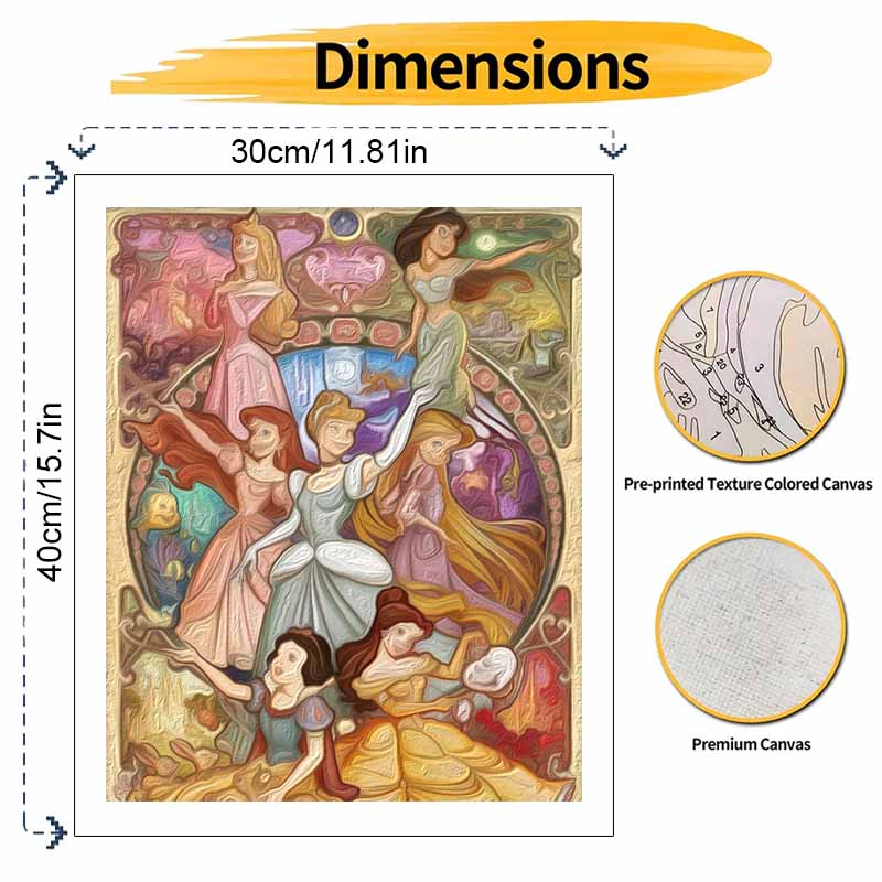 Disney digital oil painting Princess character art handmade diy gift home decoration