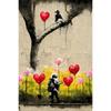 Pop Street Graffiti Wall Art Poster Banksy Ragazzo Ragazza con Palloncino su Tela Poster Stampe Pittura Soggiorno Decorazione Casa Regali
