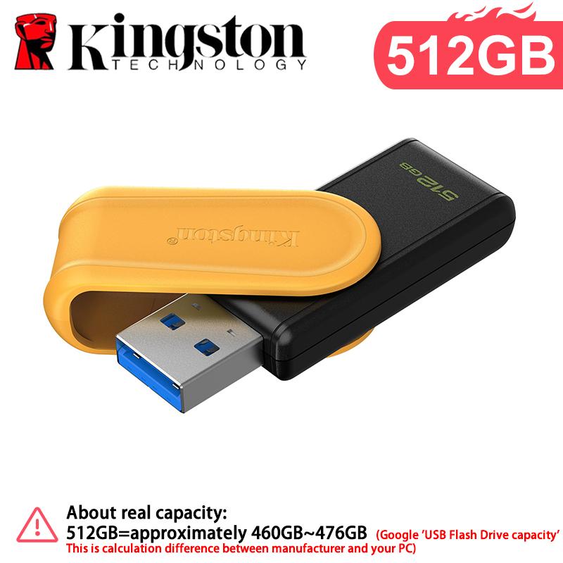 Kingston 128GB USB 3.2 Gen 1 Exodia S USB Pendrive 64GB 256GB 512GB Elforgatható kupakkal élénk színekben USB pendrive Eredeti Memóriakártya U Lemez ·512GB orange