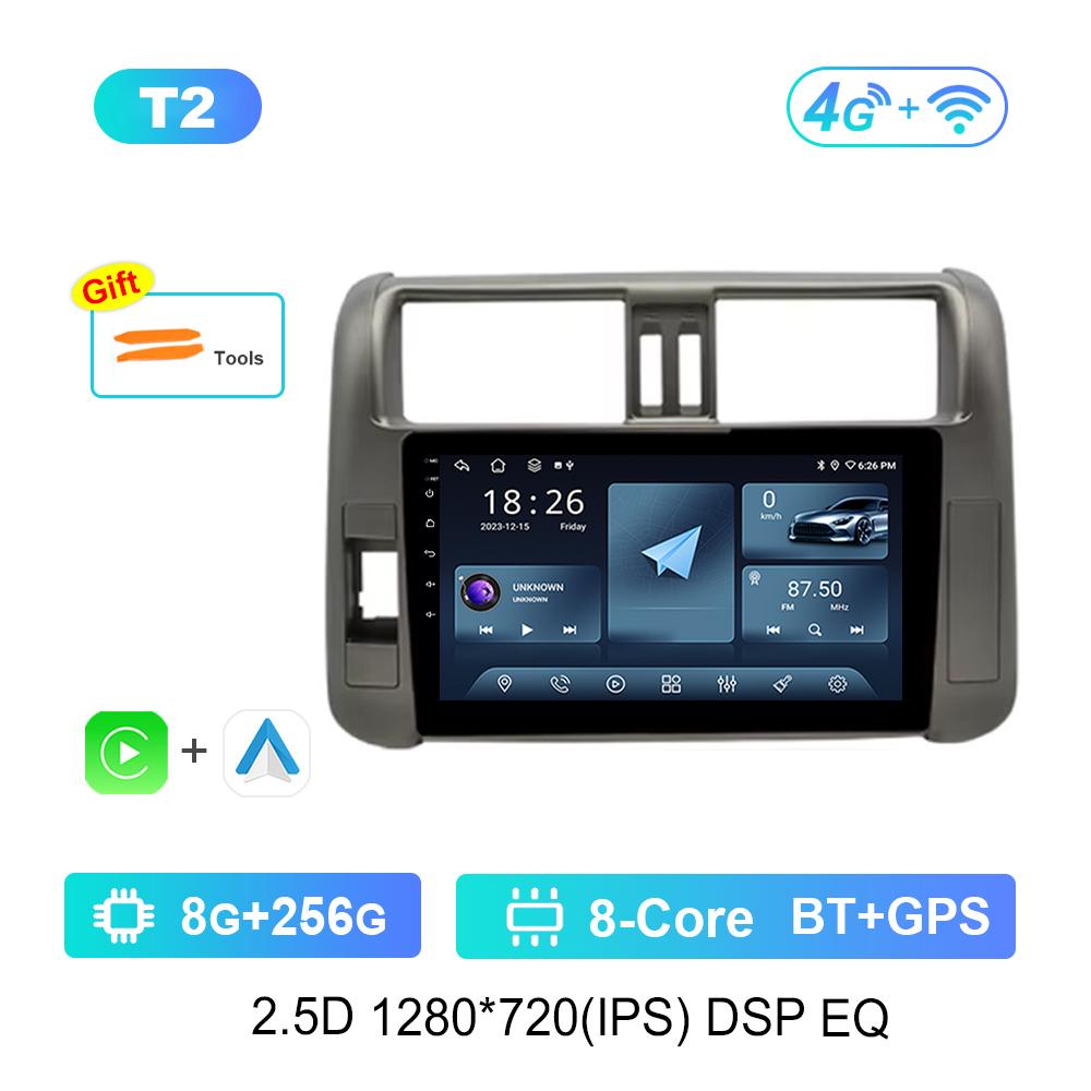 9 Inch Car Radio Multimedia Player for Toyota Prado 2009 - 2013 Android System GPS Navi WiFi BT 4G Carplay Head Unit Auto Tools