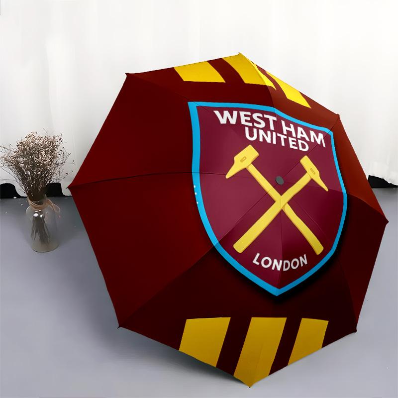West Ham United2pattern, Automatic Folding Umbrella, Portable and Foldable Design, 8 Ribs, a Christmas or Birthday Gift.