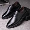 Men's Leather Shoes Casual 2025 Autumn New Round Head British Fashion Leather Business Low-top Shoes Trend