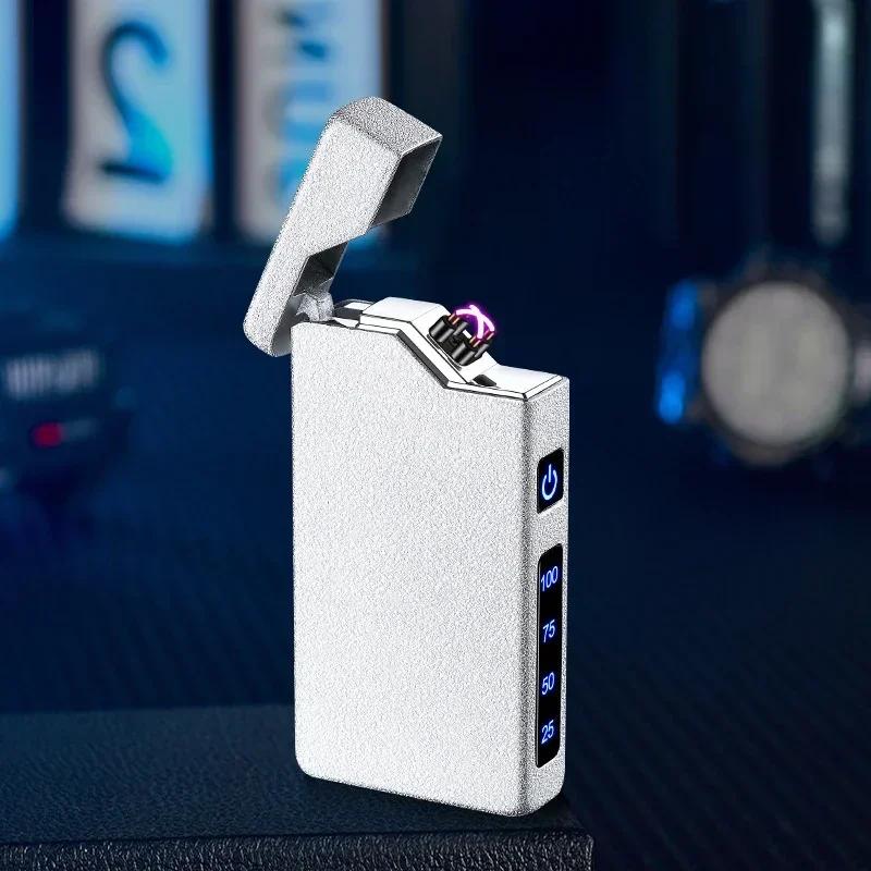 Home Multifunctional Dual Arc Windproof Cigarette Lighter Plasma Pulse Type-C Charging Men's Exquisite Small Gift