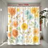 Watercolor Floral Shower Curtain Yellow Peach And Blue Flowers Dragonfly Butterfly Garden Style Decor Waterproof Elevate Space