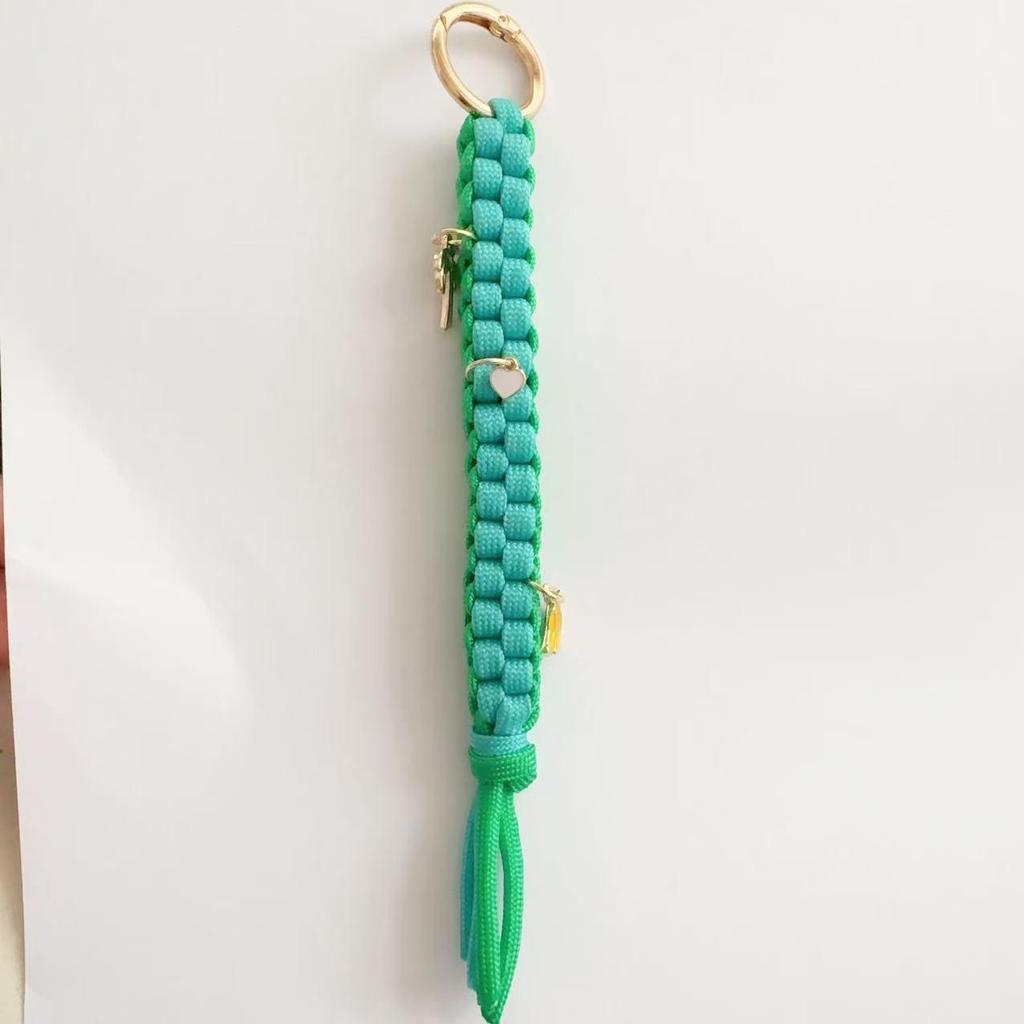 Hand-Woven Electroplated Phone Chain & Keychain Pendant for Girls