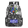 Rainbow Friends Cartoon School Backpack Kids Boys Girls Lightweight Oxford Fabric Bookbag With Ergonomic Shoulder Straps