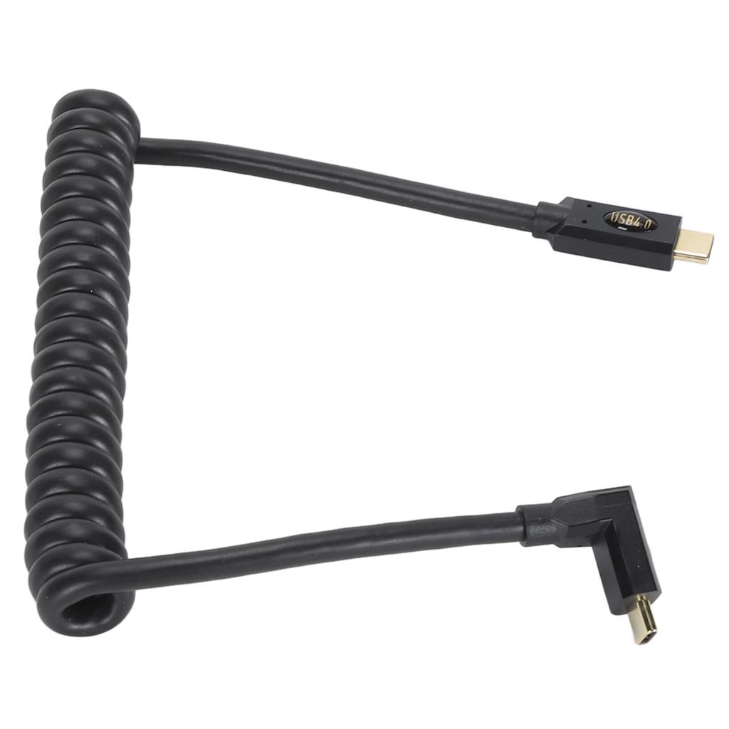 Zatahovací spirálový kabel USB typu C na C 3,3 stopy 40 Gb/s Podporuje 8K UHD Rychlé nabíjení USB 4.0 Data