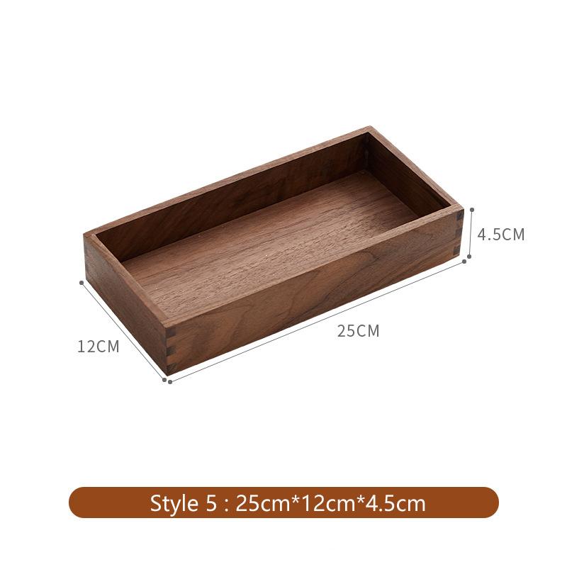 HeMu Solid Wood Entrance Desk Miscellaneous Coffee Table Office Key Storage Box Jewelry Cosmetics Stationery Sorting Box Tray