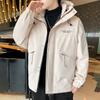 Men's down jacket men's winter thickened warm winter white duck down hooded plus size loose cargo jacket
