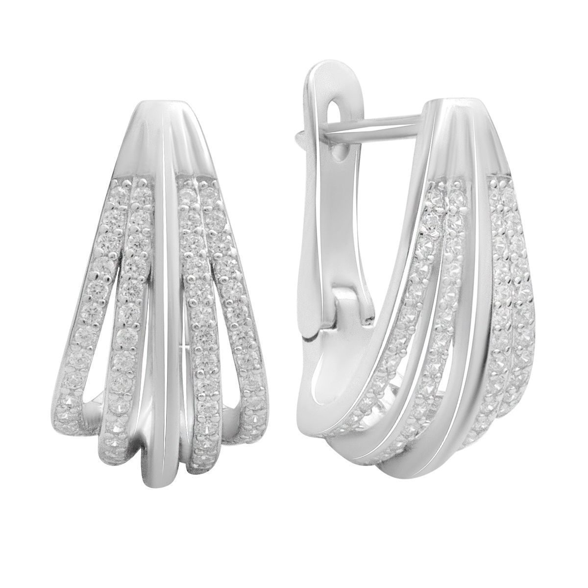 

Silver earrings with cubic zirkonia (2187158) білий