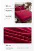 Solid Color Crystal Velvet Fitted Sheet Set - Single Piece Bed Sheet with Mattress Protector