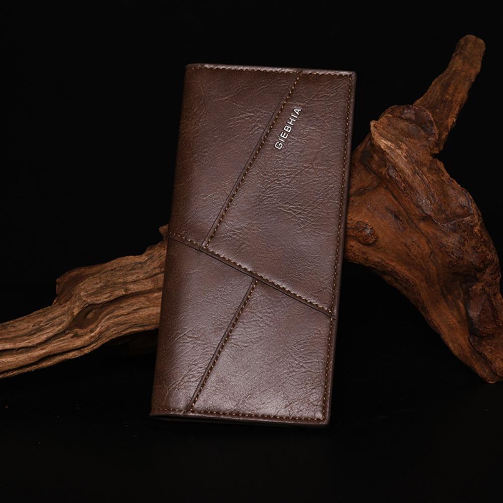 

PU Leather Men s Long Wallet Business Cash Purse Bag Portable Clutch Wallet Gift чорний