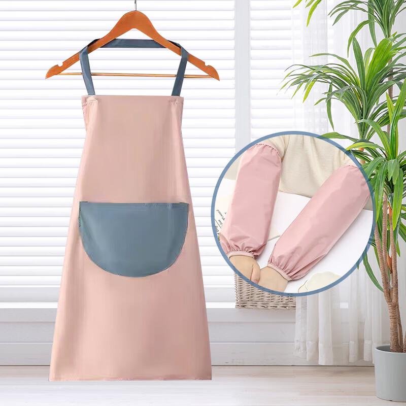 KINTHERI Waterproof Oil-Proof Apron & Sleeve Set