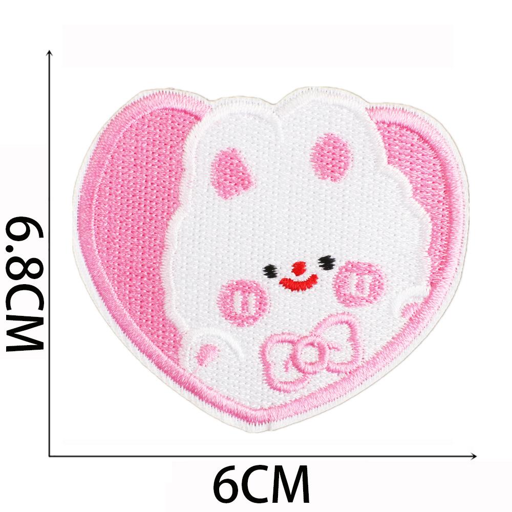 Little White Rabbit Embroidery Cloth Sticker Clothes Bag Decoration Patch Sticker Full Embroidery Craft Cake Computer Embroidery Label Embroidery Stic