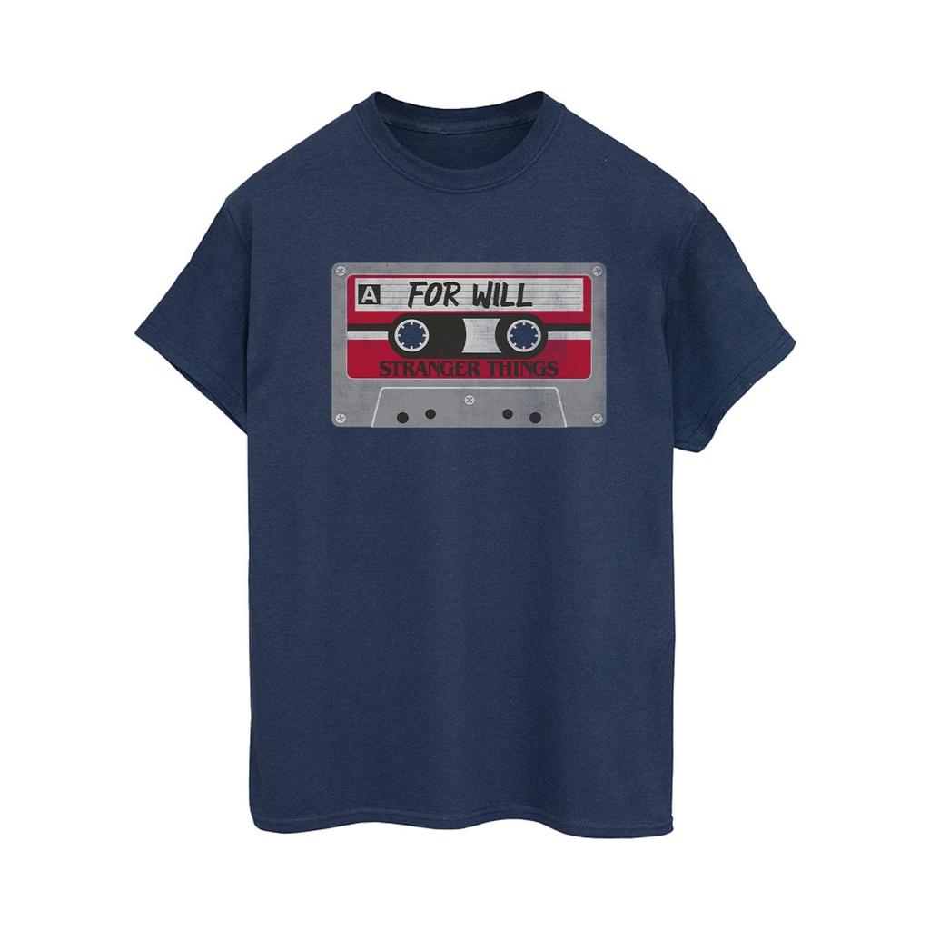 Netflix Womens/Ladies Stranger Things Cassette For Will Cotton Boyfriend T-Shirt