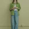 Women's Green Retro Embroidered Shirt - High-End Spring/Summer Commuter Blouse