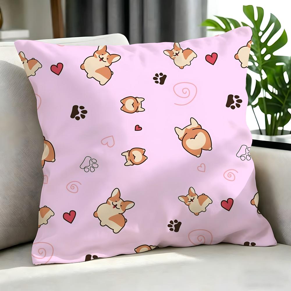 Cartoon CCute Corgi Cushion Cover Cushion Cover Set Pcs X X X Pillowcase Decorative Sofa Home Decor