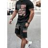 Personalized American Sports Two-piece Set California 1987 Printed Short-sleeved T-shirt + Casual Shorts Men's Trendy Suit