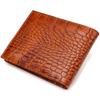 Teksturowany portfel męski bez zapięcia w formacie poziomym wykonany ze skóry naturalnej z wytłoczeniem krokodyla CANPELLINI 21761 Brązowy