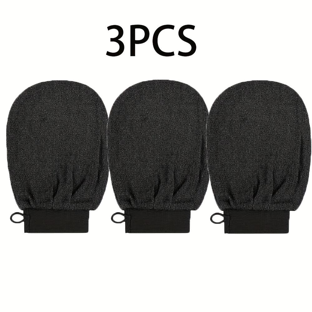3PCS Deep Exfoliating Glove, Korean Shower Body Scrubber, 100% Viscose Dead Skin Remover for Smooth Glossy Skin